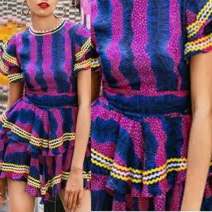 CeliaB Singapore Elektra Cha-Cha Printed Mini Dress Size M